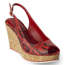 Colette Sol Anouk wedge snake red
